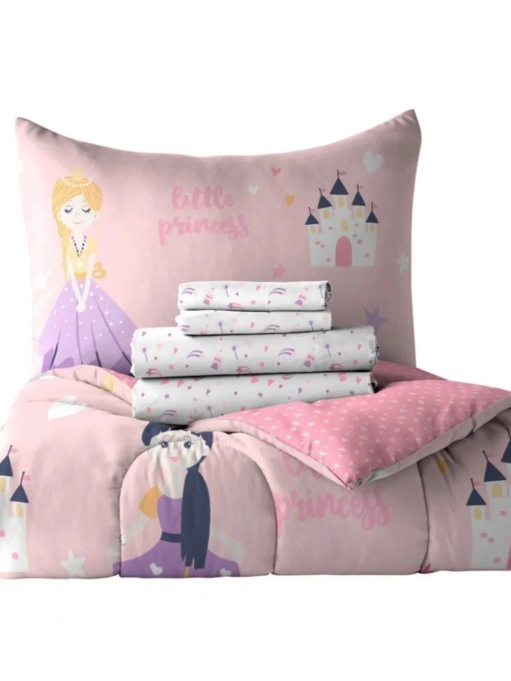 Dream Factory Little Princess Bed-in-a-Bag - Pink - Full